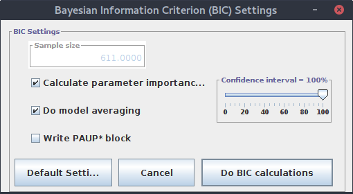 jModelTest - parametry BIC